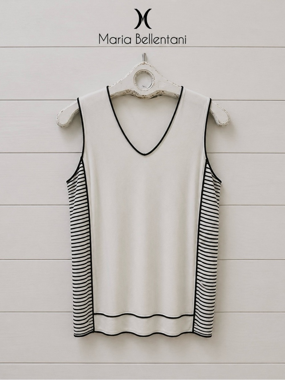 MARIA BELLENTANI – Sleeveless V-Neck Top – Made in Italy – Estimated Size S